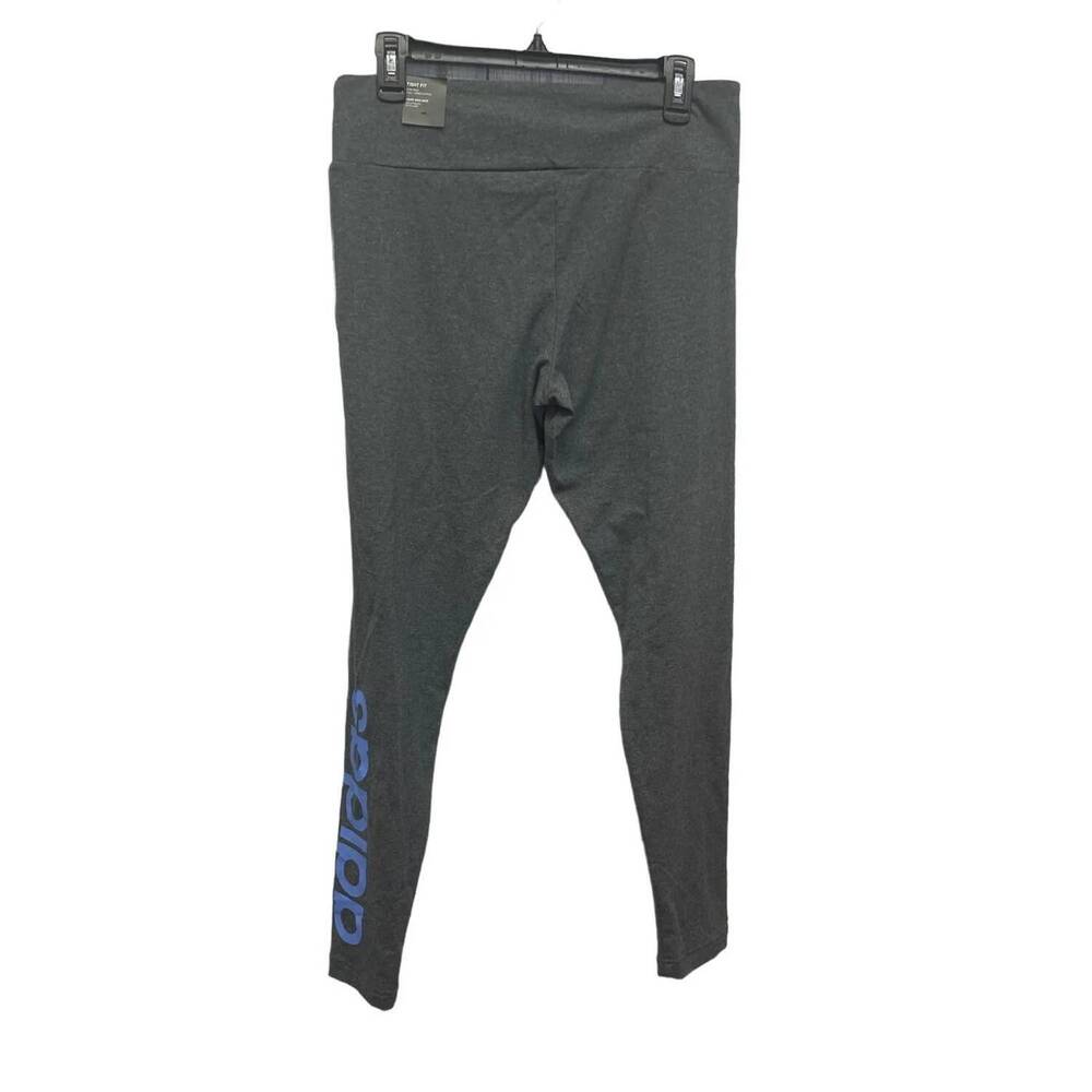 NEW ADIDAS women's full length tight fit athletic leggings in gray - Picture 4 of 4